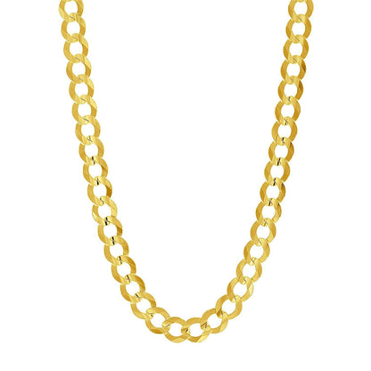 8.2mm 14k Yellow Gold Solid Curb Chain Bids.com