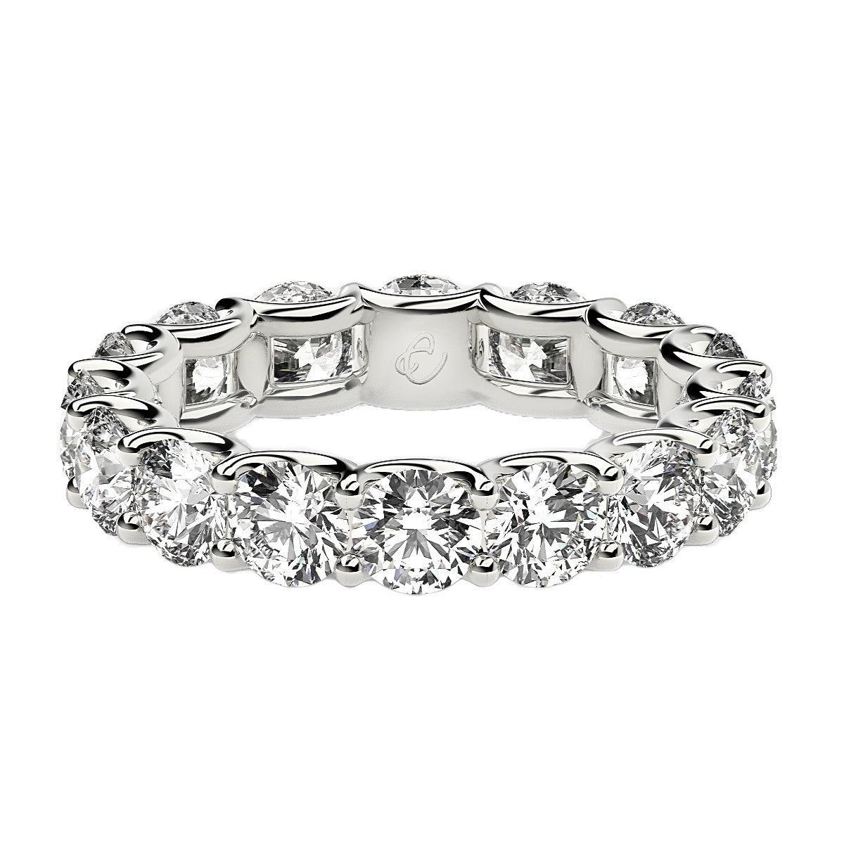 Round Cut Lab Grown Diamond Eternity Ring in 14k White Gold (4 cttw FG/VS2) Bids.com