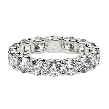 Round Cut Lab Grown Diamond Eternity Ring in 14k White Gold (4 cttw FG/VS2) Bids.com