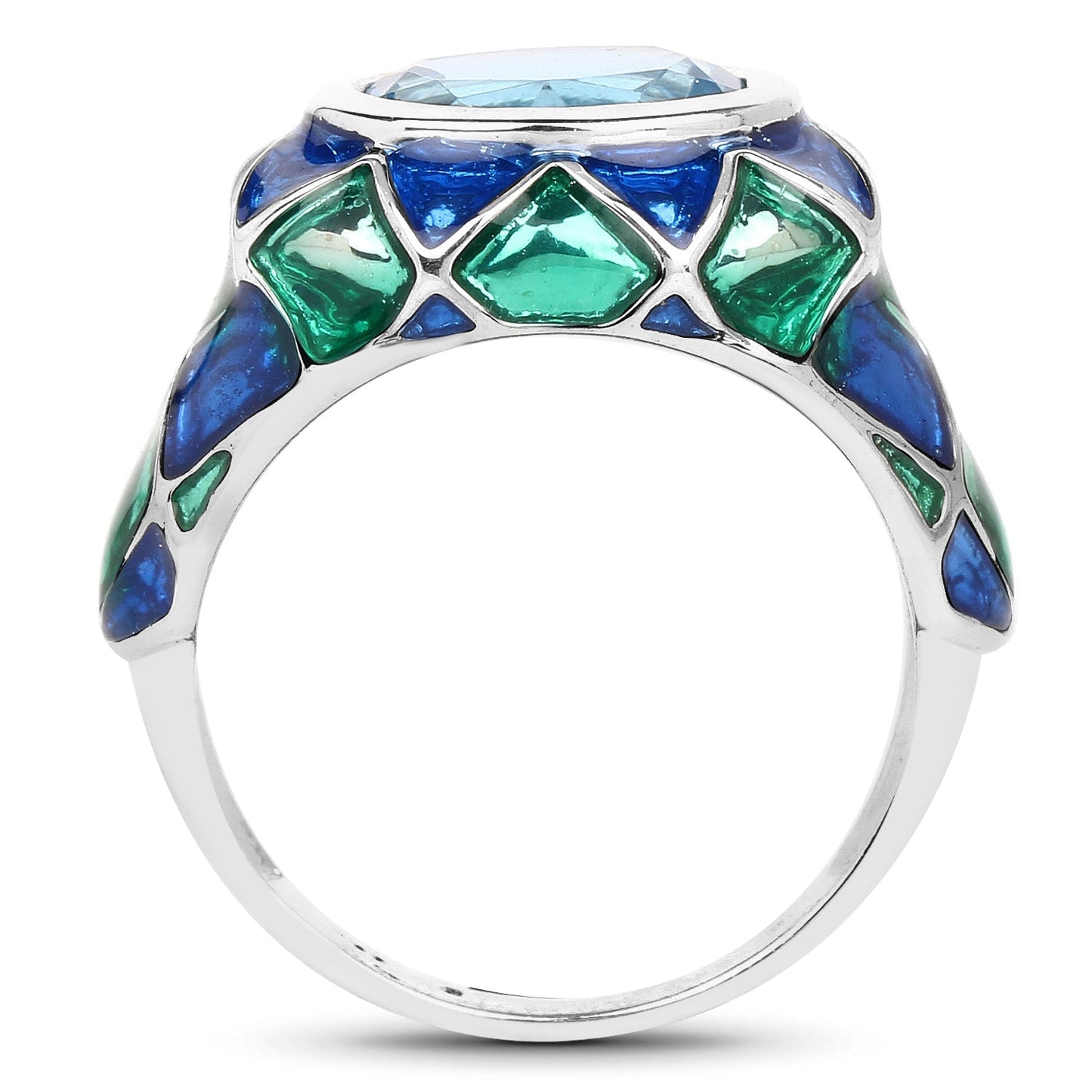 3.25 Carat Genuine Swiss Blue Topaz .925 Sterling Silver Ring Bids.com
