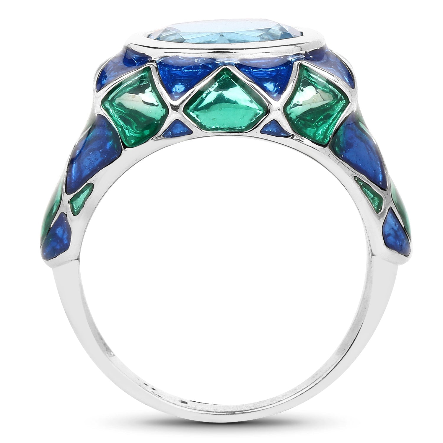 3.25 Carat Genuine Swiss Blue Topaz .925 Sterling Silver Ring Bids.com