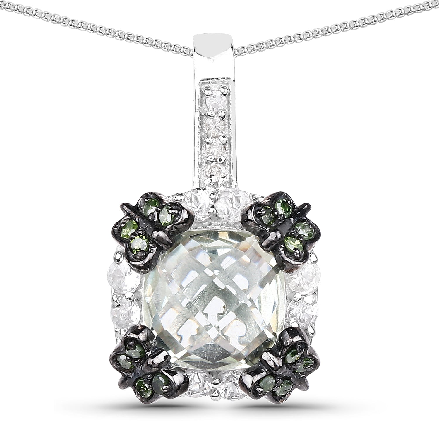 2.72 Carat Genuine Multi Stones .925 Sterling Silver Pendant Bids.com