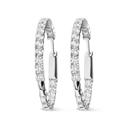 14K White Gold 3.00 Cttw Lab Grown Diamond Inside Out Hoop Earrings (F-G Color, VS1-VS2 Clarity) Bids.com