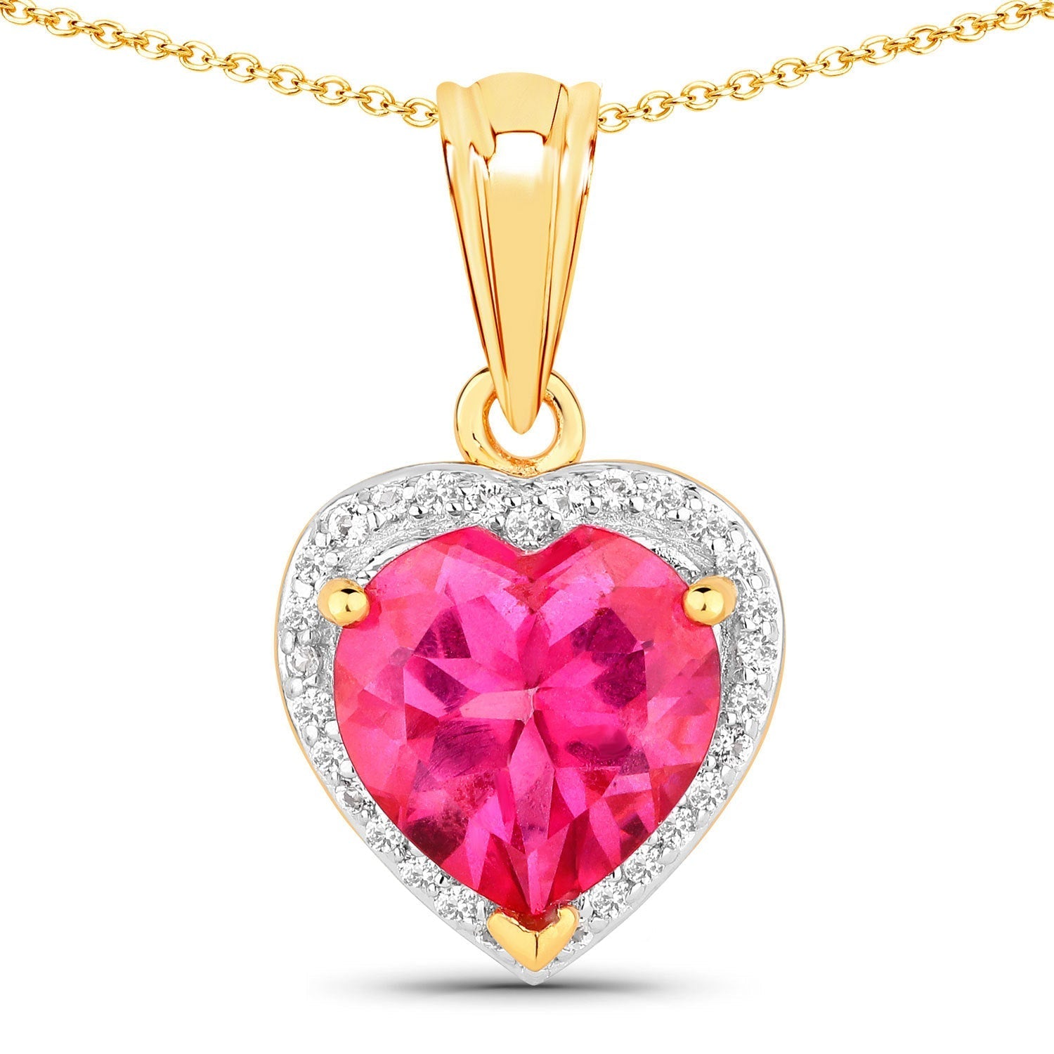 4.74 Carat Genuine Pink Topaz and White Topaz .925 Sterling Silver Pendant Bids.com