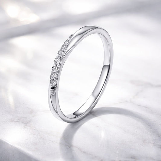 925 Sterling Silver Pavé Set CZ Platinum Plated Ring Size 6 for Women Bids.com