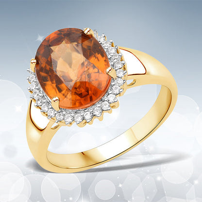 3.90 Carat Genuine Zircon Zanzibar and White Zircon .925 Sterling Silver Ring Bids.com