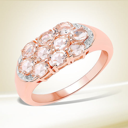 1.50 Carat Genuine Morganite .925 Sterling Silver Ring Bids.com