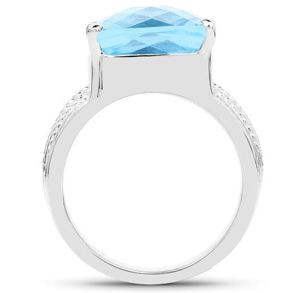 7.50 Carat Genuine Swiss Blue Topaz .925 Sterling Silver Ring Bids.com