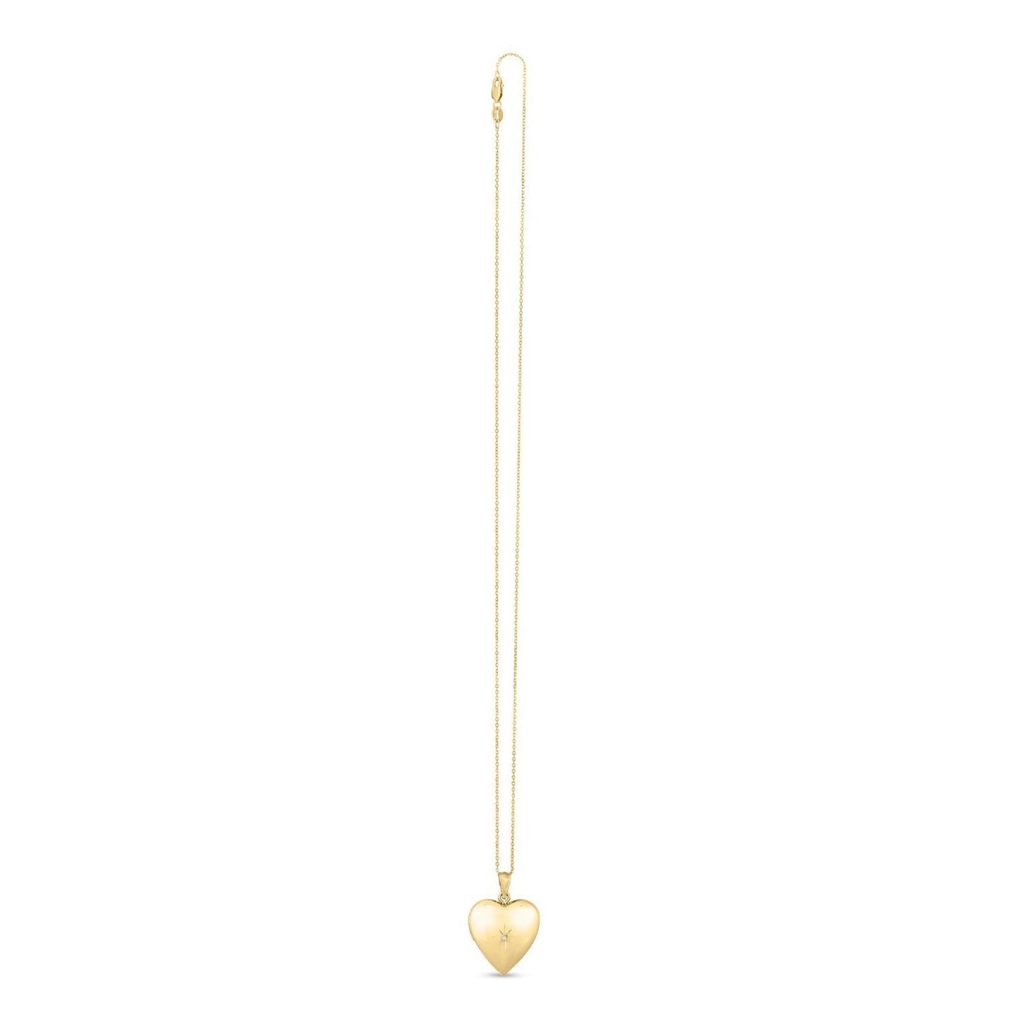 14k Yellow Gold Diamond Heart Locket Necklace Bids.com