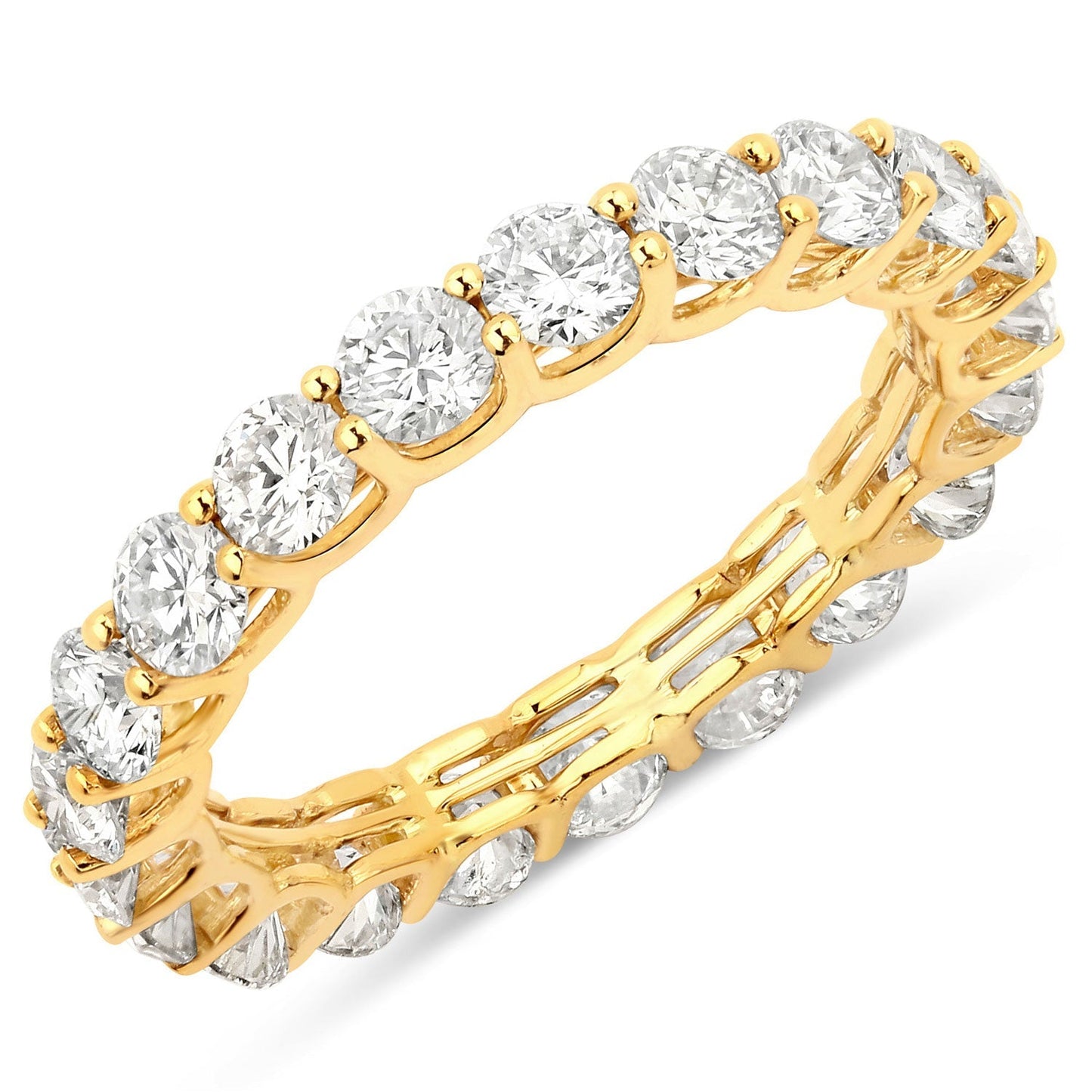 2.52 Carat Genuine Lab Grown Diamond 14K Yellow Gold Ring Bids.com