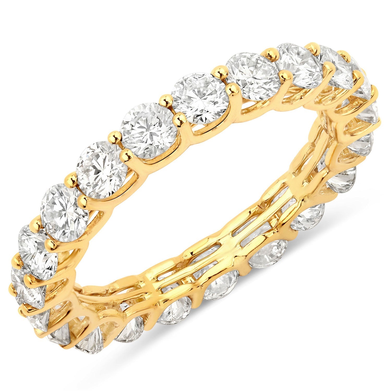 2.52 Carat Genuine Lab Grown Diamond 14K Yellow Gold Ring Bids.com