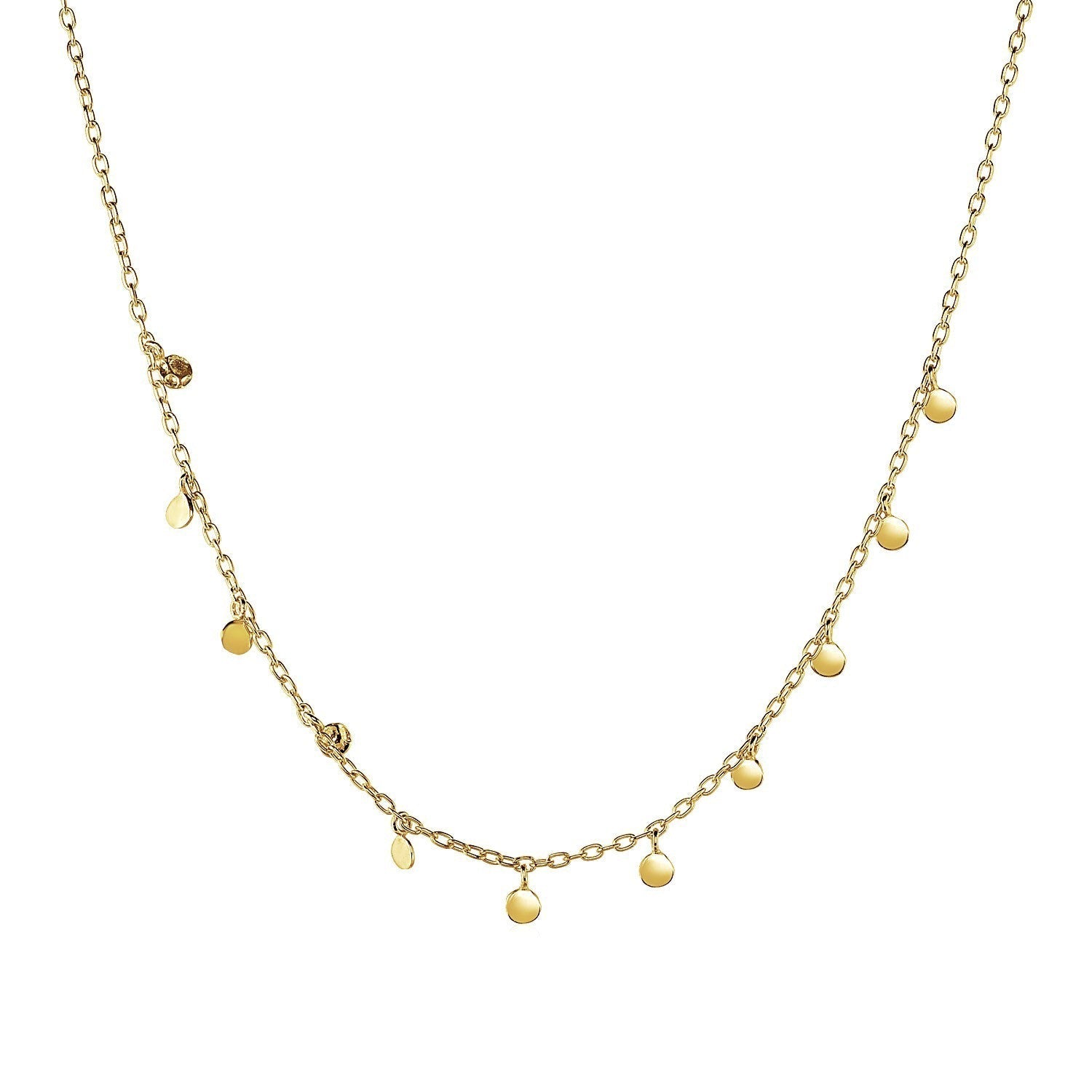Choker Necklace with Hammered Beads in 14k Yellow Gold Bids.com