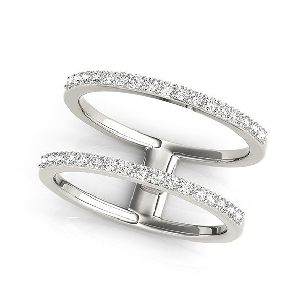 14k White Gold Dual Band Design Ring with Diamonds (1/3 cttw) Bids.com