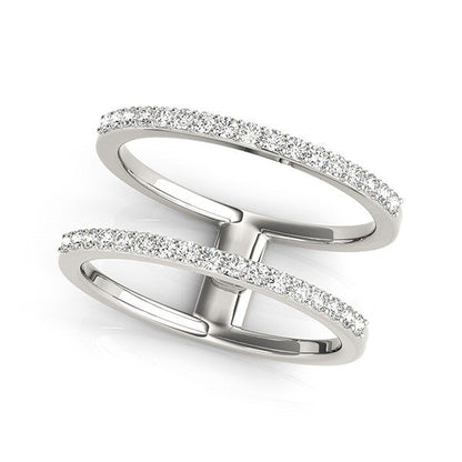 14k White Gold Dual Band Design Ring with Diamonds (1/3 cttw) Bids.com