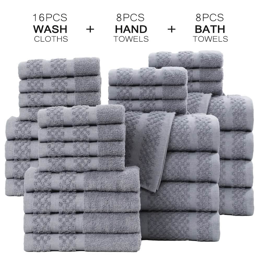Gray Cotton Bath Towel Set (10–32 pcs) DailySale