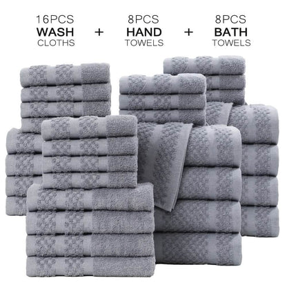 Gray Cotton Bath Towel Set (10–32 pcs) DailySale
