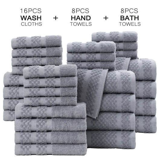 Gray Cotton Bath Towel Set (10–32 pcs) DailySale