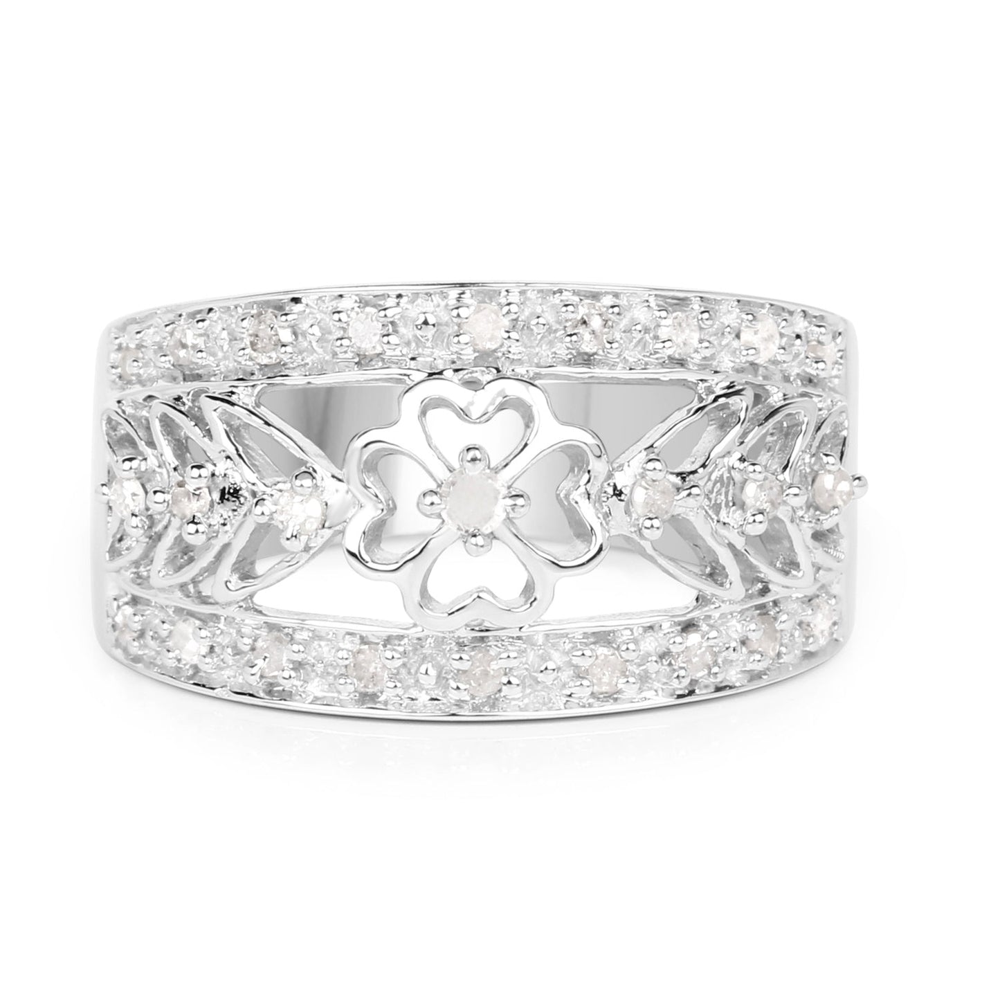 0.31 Carat Genuine White Diamond .925 Sterling Silver Ring Bids.com