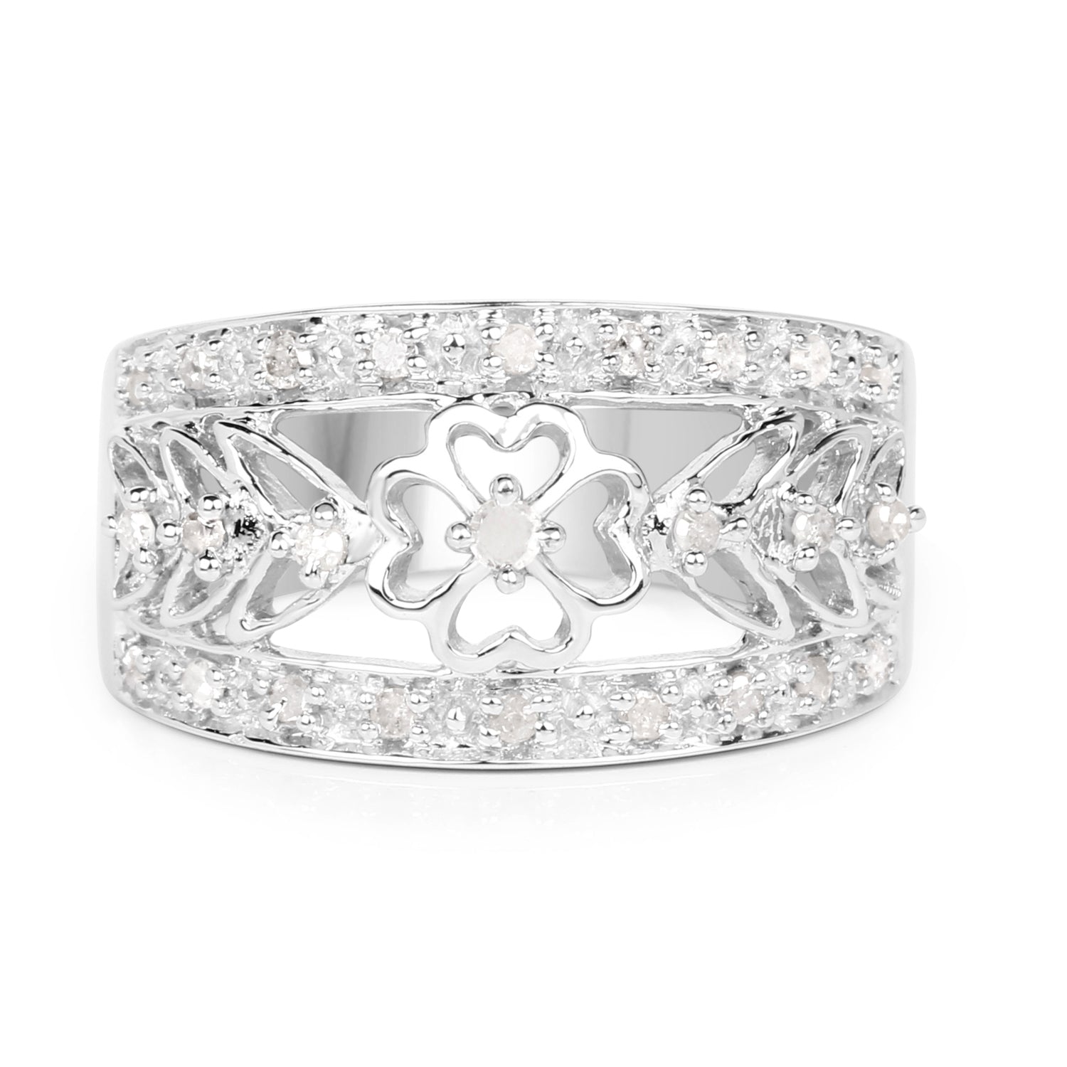0.31 Carat Genuine White Diamond .925 Sterling Silver Ring Bids.com