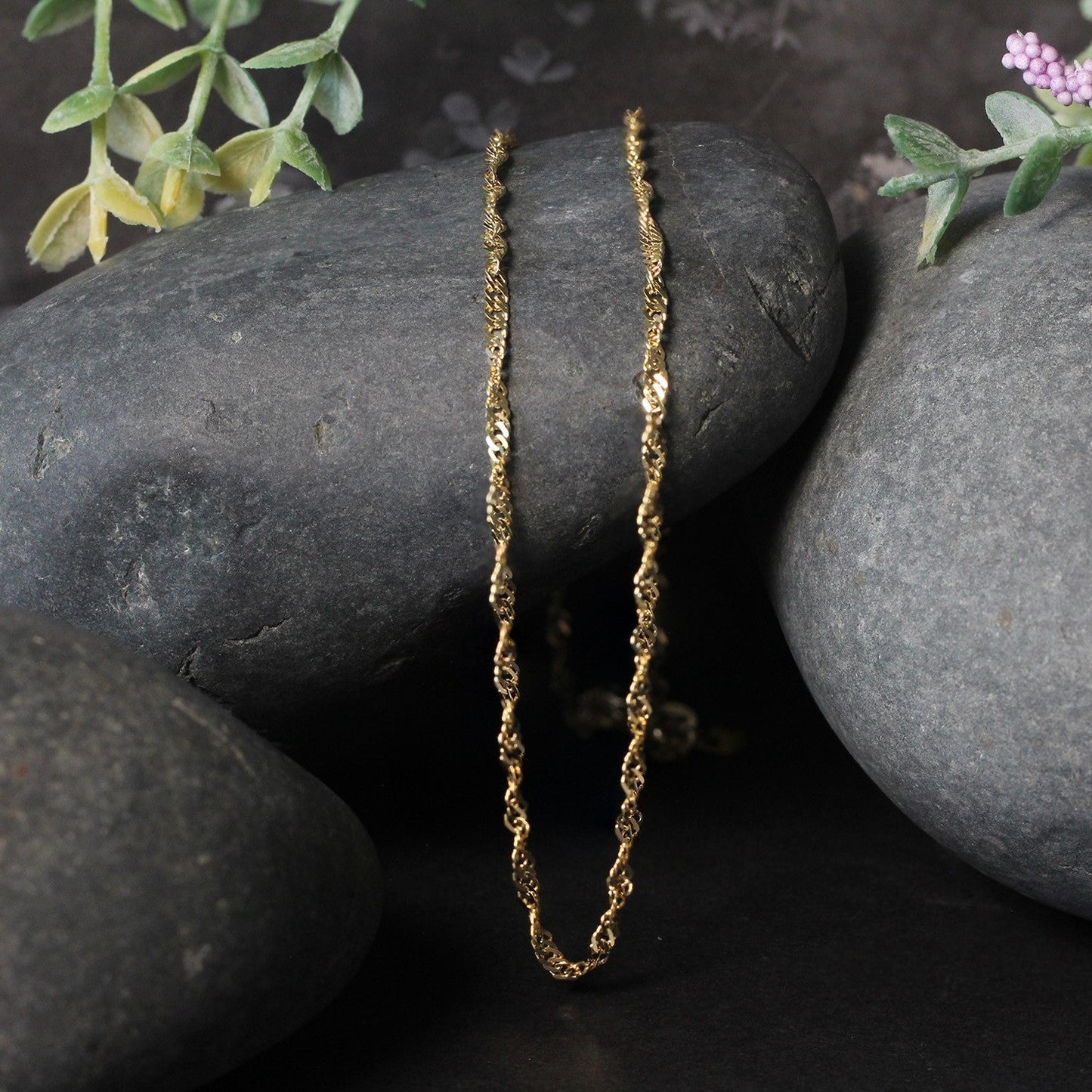 2.1mm 14k Yellow Gold Singapore Chain Bids.com