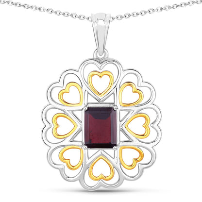 2.55 Carat Genuine Garnet .925 Sterling Silver Pendant Bids.com