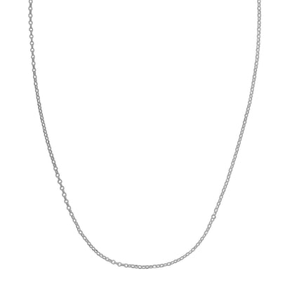 Double Extendable Cable Chain in 14k White Gold (1.40 mm) Bids.com