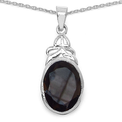 26.52 Carat Genuine Smoky Quartz .925 Sterling Silver Ring, Pendant and Earrings Set Bids.com