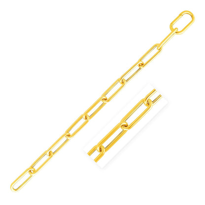 14k Yellow Gold Lite Round Wire Paperclip Bracelet (8.5mm) Bids.com