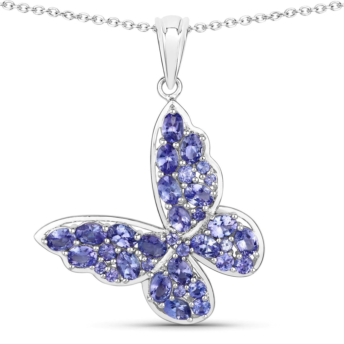 3.78 Carat Genuine Tanzanite .925 Sterling Silver Pendant Bids.com