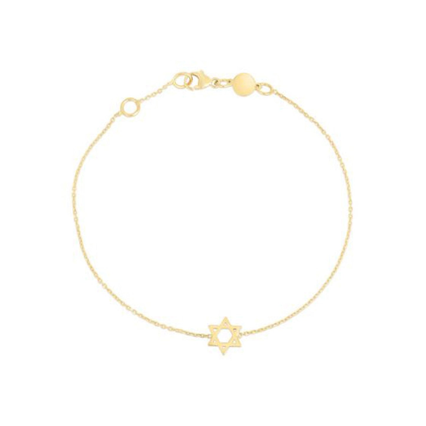 14k Yellow Gold Star of David Bracelet Bids.com