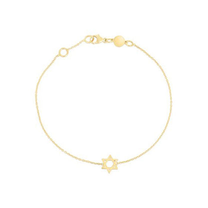 14k Yellow Gold Star of David Bracelet Bids.com
