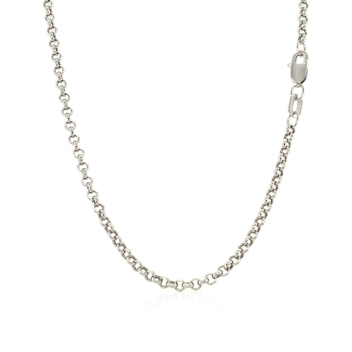 2.3mm 14k White Gold Rolo Chain Bids.com