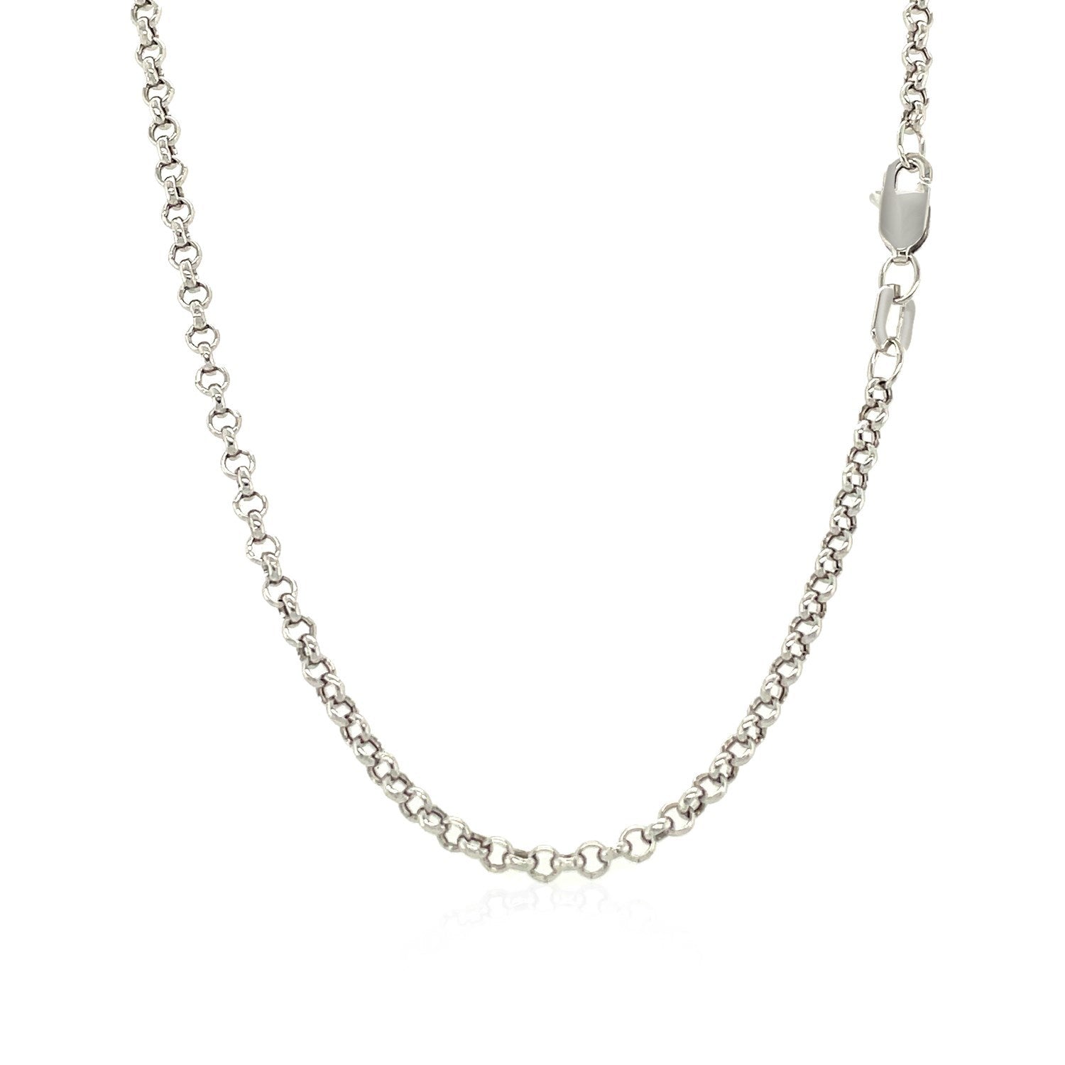2.3mm 14k White Gold Rolo Chain Bids.com