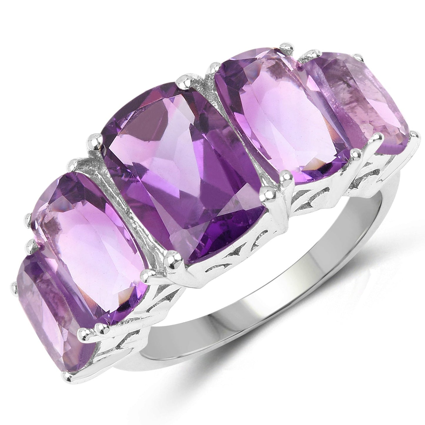 11.10 Carat Genuine Amethyst .925 Sterling Silver Ring Bids.com