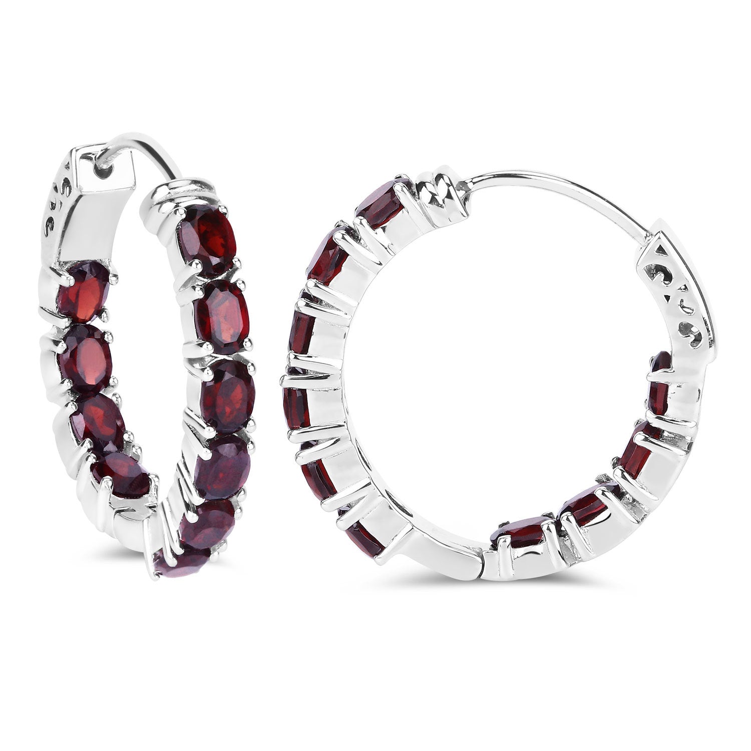 4.00 Carat Genuine Garnet .925 Sterling Silver Earrings Bids.com