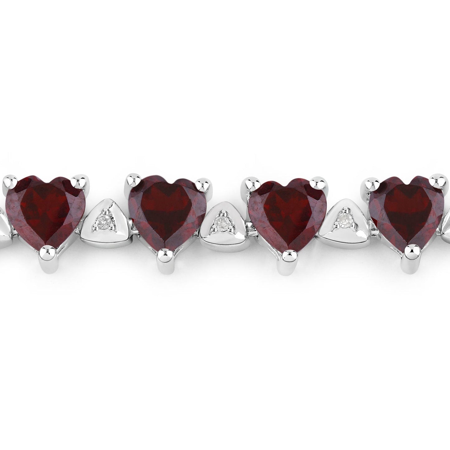 11.62 Carat Genuine Garnet and White Diamond .925 Sterling Silver Bracelet Bids.com