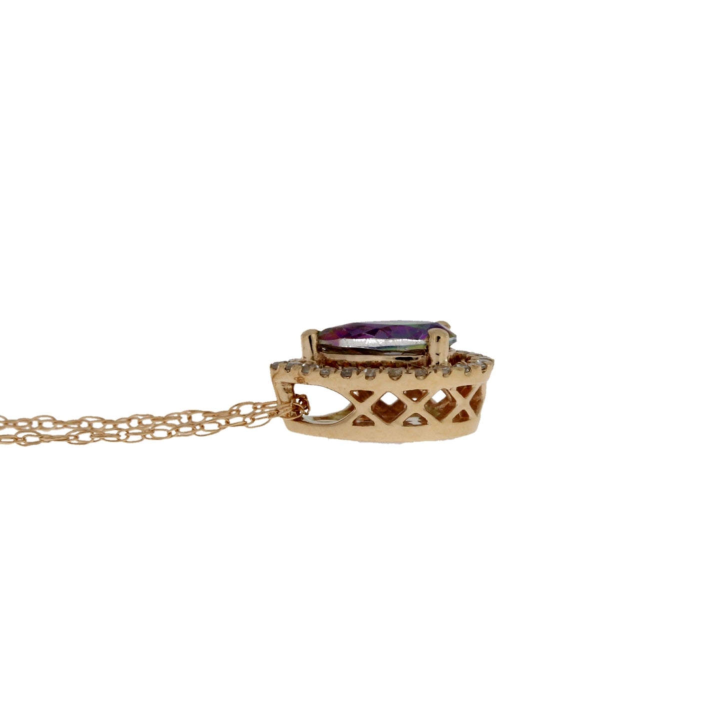 Treated Topaz Diamond Fashion Pendants 14KT Rose Gold Bids.com