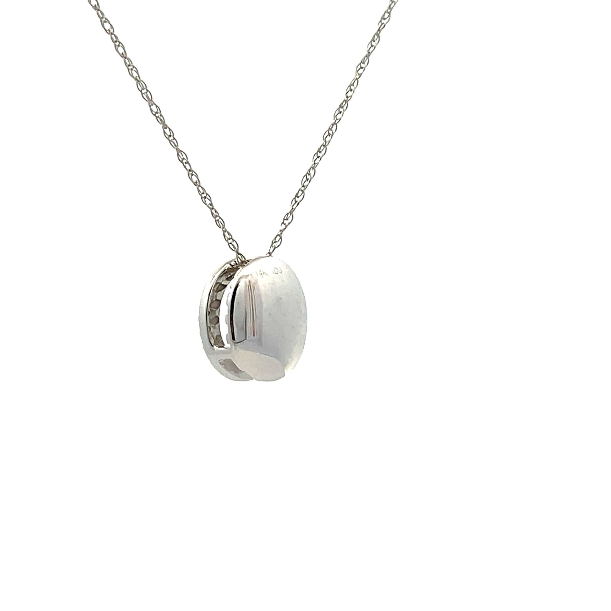 Natural .08ct Diamond Fashion Pendants 14KT White Gold Bids.com