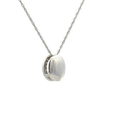 Natural .08ct Diamond Fashion Pendants 14KT White Gold Bids.com