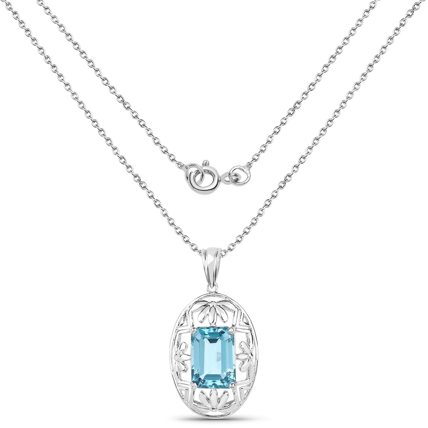 9.60 Carat Genuine Green Topaz .925 Sterling Silver Pendant Bids.com