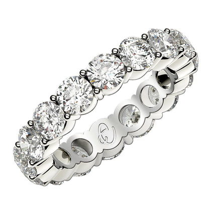 Round Cut Lab Grown Diamond Eternity Ring in 14k White Gold (4 cttw FG/VS2) Bids.com