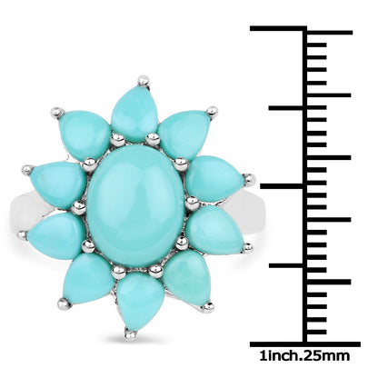 5.20 Carat Genuine Turquoise .925 Sterling Silver Ring Bids.com