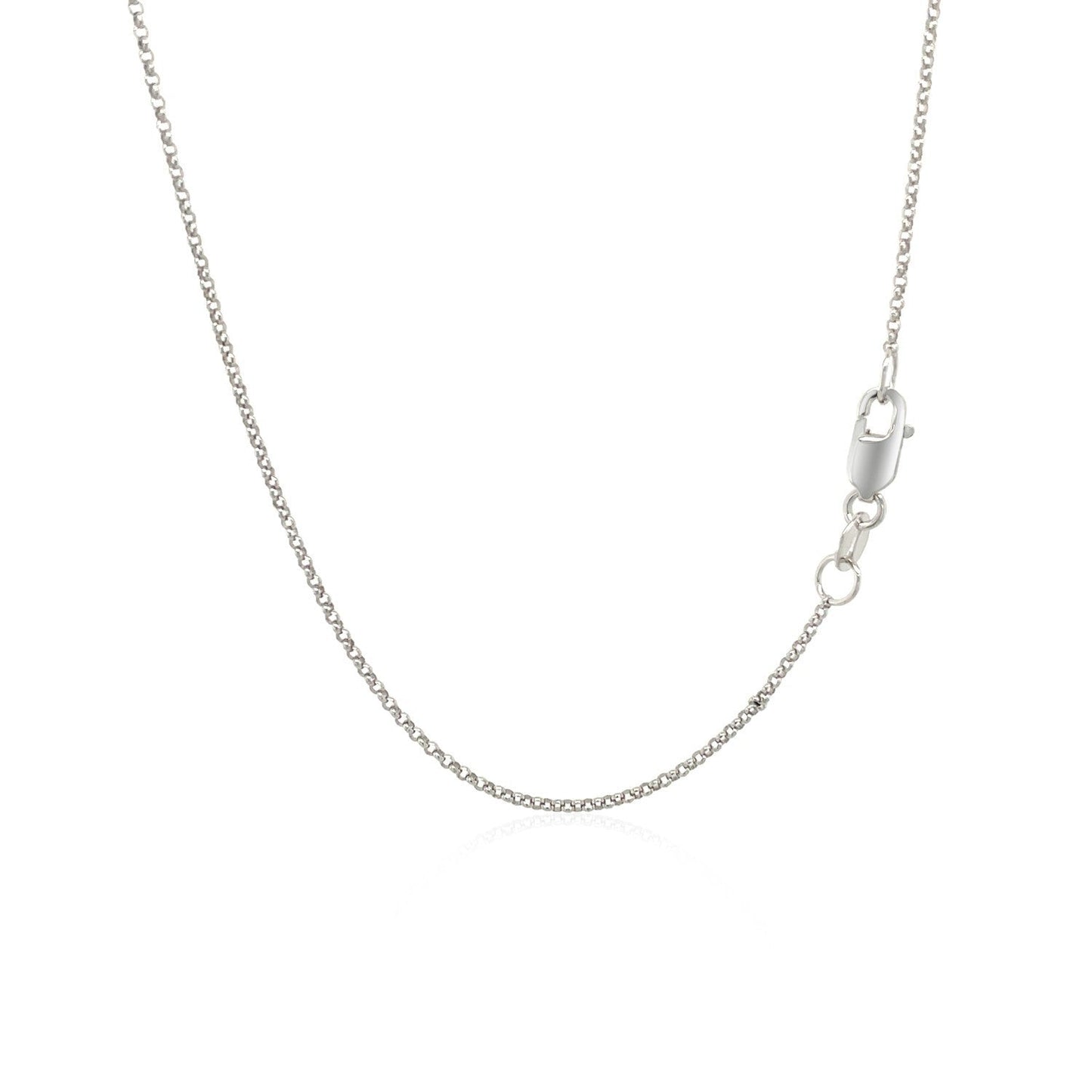 14k White Gold Diamond Cut Rolo Chain 1.1mm Bids.com