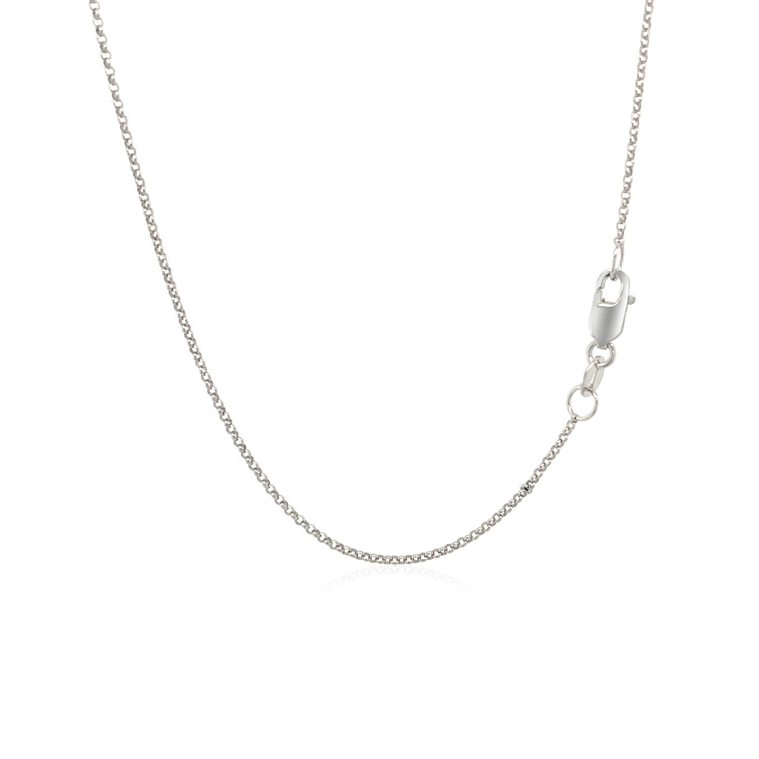 14k White Gold Diamond Cut Rolo Chain 1.1mm Bids.com
