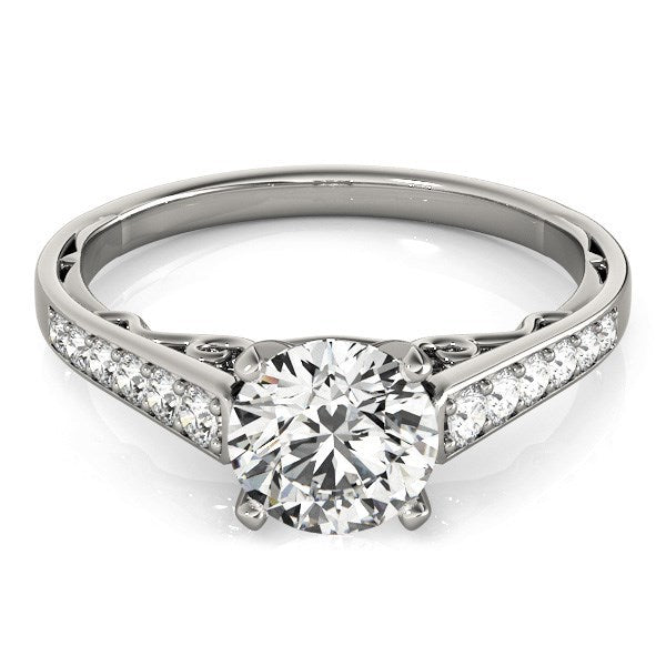 14k White Gold Cathedral Design Diamond Engagement Ring (1 1/4 cttw) Bids.com