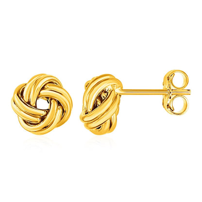 Love Knot Post Earrings in 14k Yellow Gold Bids.com