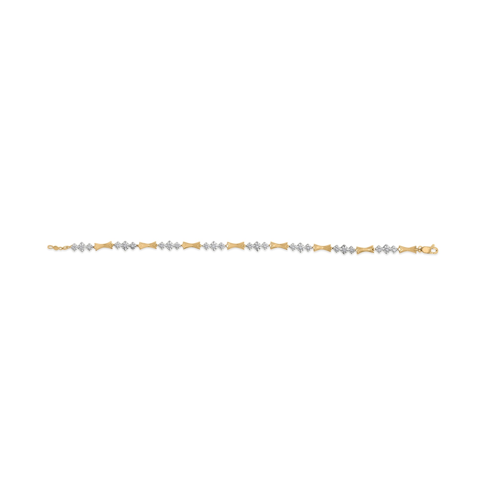 10k Gold 1/3 Cttw Diamond Miracle Set Alternating Bar and Link Bracelet (I-J Color, I1-I2 Clarity) - 7.75" Inches Bids.com