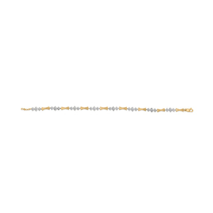 10k Gold 1/3 Cttw Diamond Miracle Set Alternating Bar and Link Bracelet (I-J Color, I1-I2 Clarity) - 7.75" Inches Bids.com