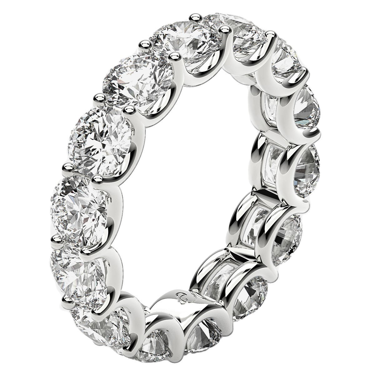 Round Cut Lab Grown Diamond Eternity Ring in 14k White Gold (6 cttw FG/VS2) Bids.com