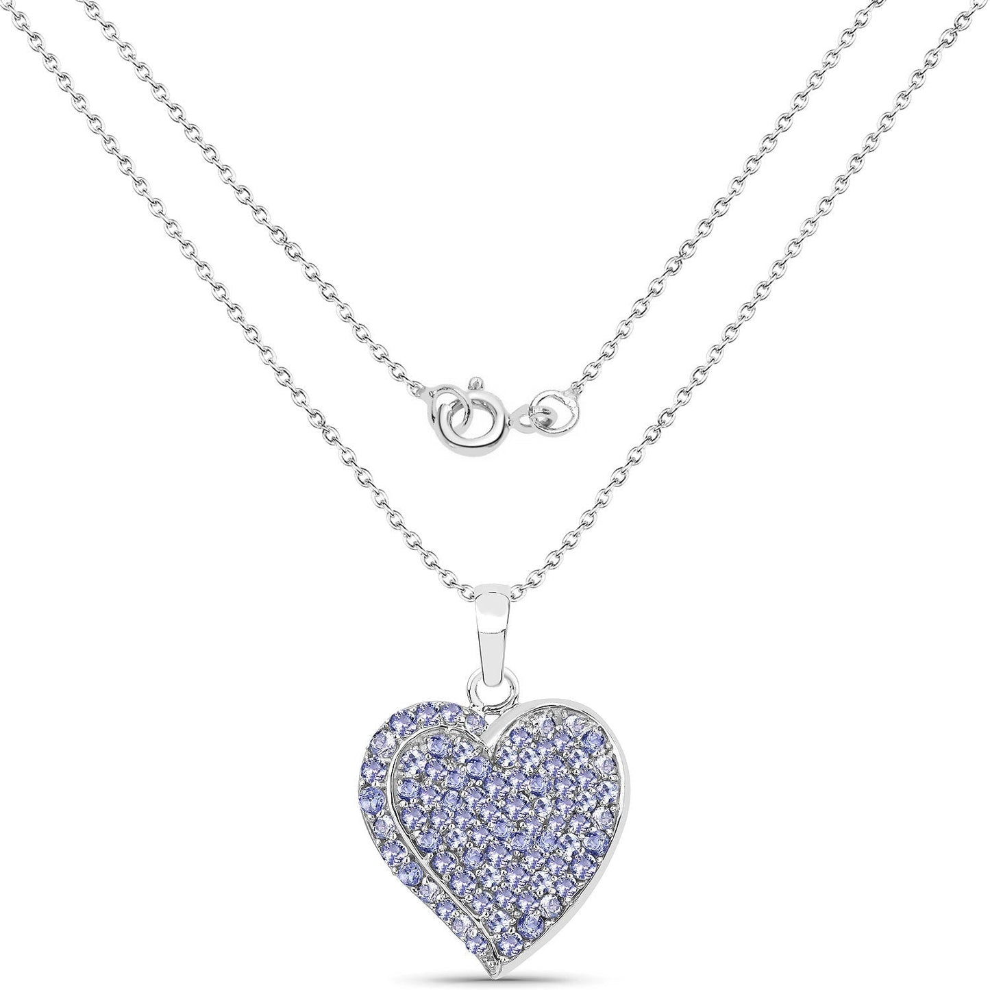 3.97 Carat Genuine Tanzanite .925 Sterling Silver Pendant Bids.com